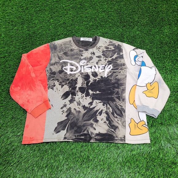 Disney Donald-Duck Sweatshirt Womens 2XL 26x25 Boxy Baggy - Picture 1 of 14